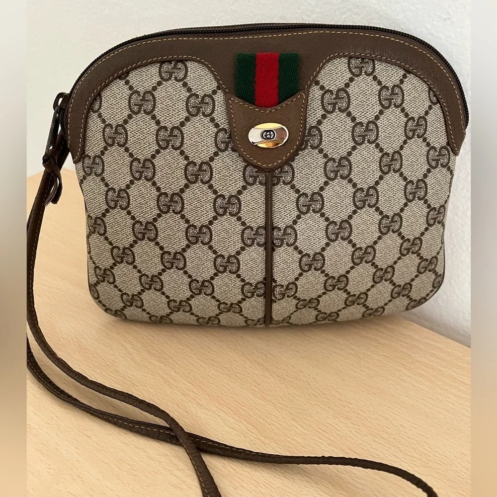Gucci GG Supreme Ophidia Crossbody Clutch Vintage EUC Circa 1980 - Picture 1 of 17